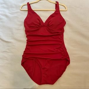 Red One Piece Swimsuit Size 14